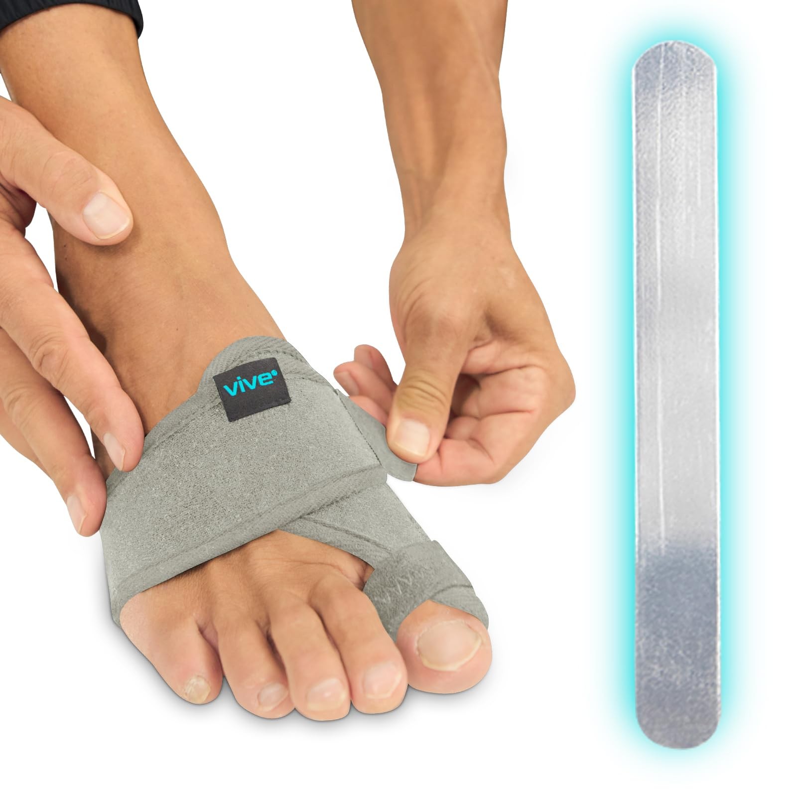 Vive Bunion Brace (Pair) – Big Toe Corrector 1 Count (Pack of 1), Gray