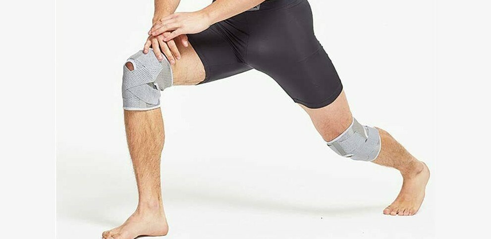 2 Pack Knee Compression Sleeve Brace for Men & Women One Size Gray NEW