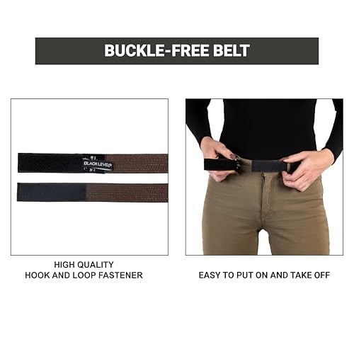 Buckle-Free Belt | Men and Women | Metal-Free Belt 4XL (46” – 47” waist) Black