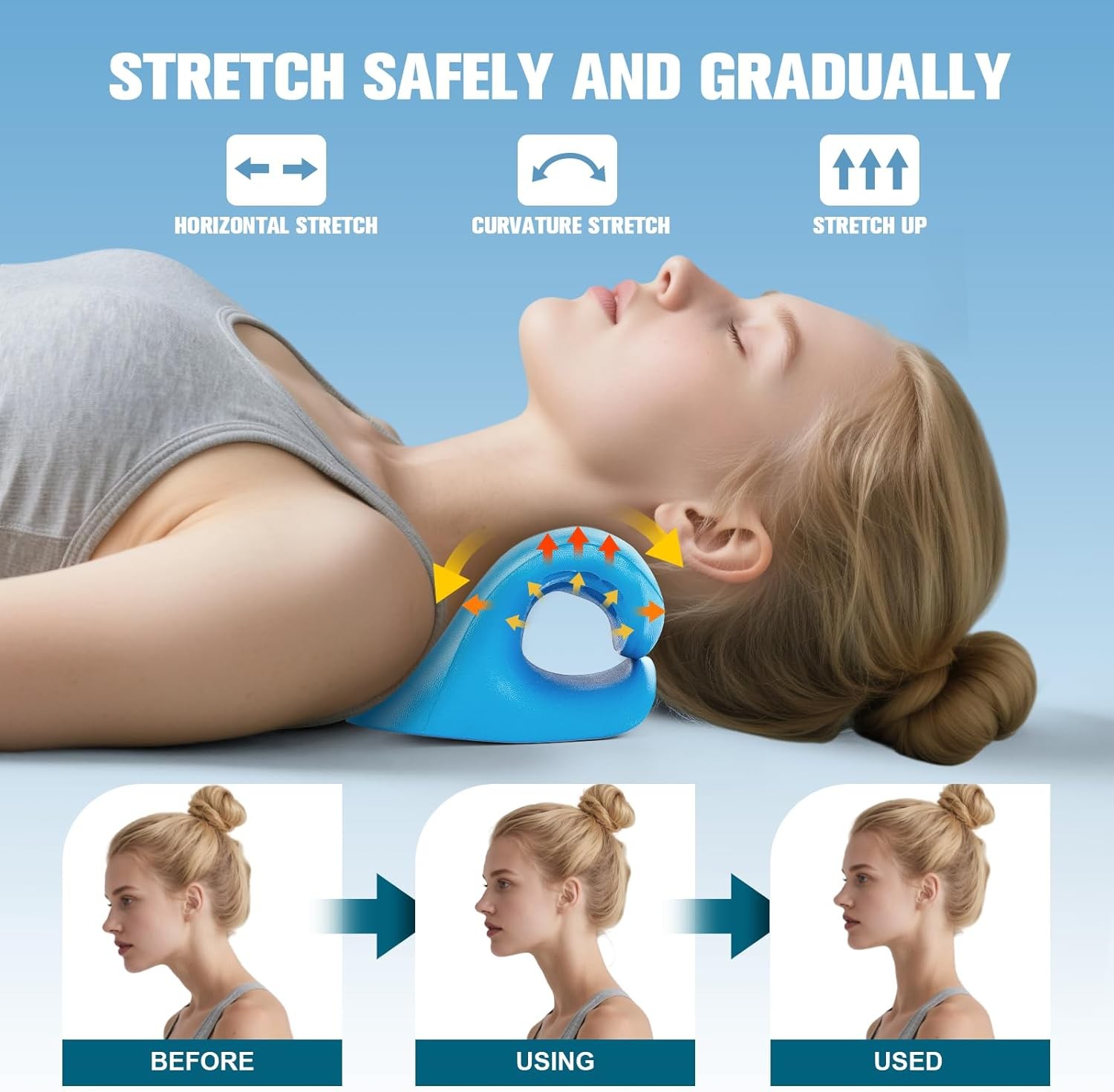 Neck Cloud Cervical Neck Stretcher Pillow Traction Device Pain Relief Massage