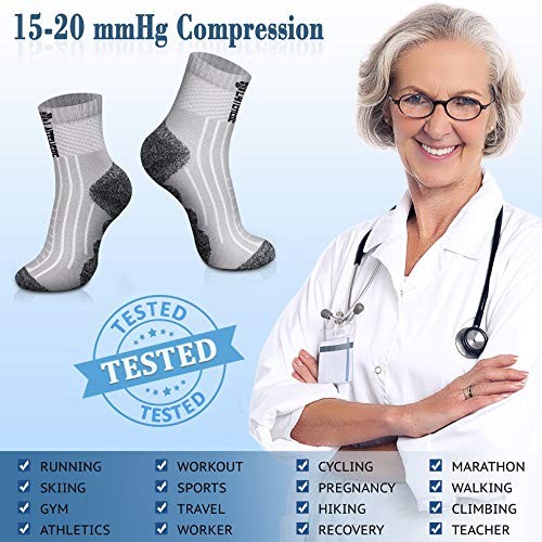 Compression Socks for Women & Men Circulation 15 Small-Medium 12 White/Orange