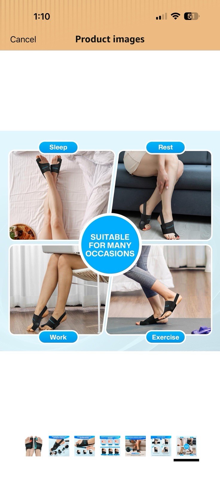Gel Bunion Corrector Foot Brace Adjustable Non-Slip M/W