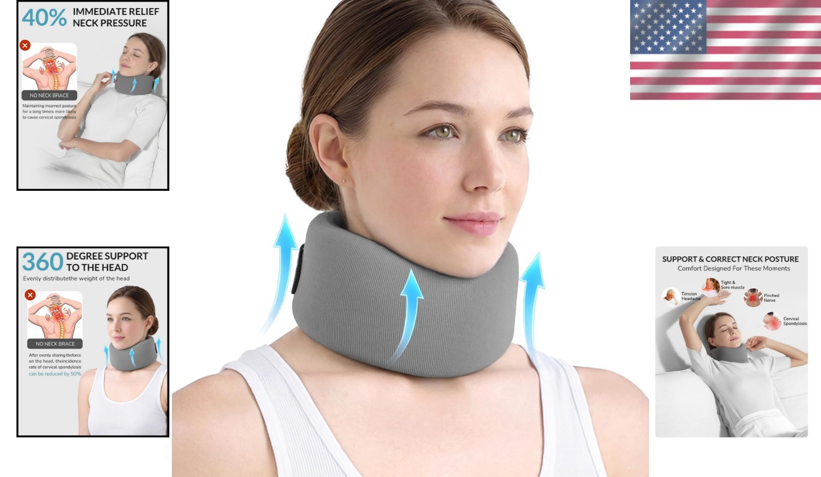 Lightweight & Breathable Neck Support – Memory Foam for Travel & Injury Recovery