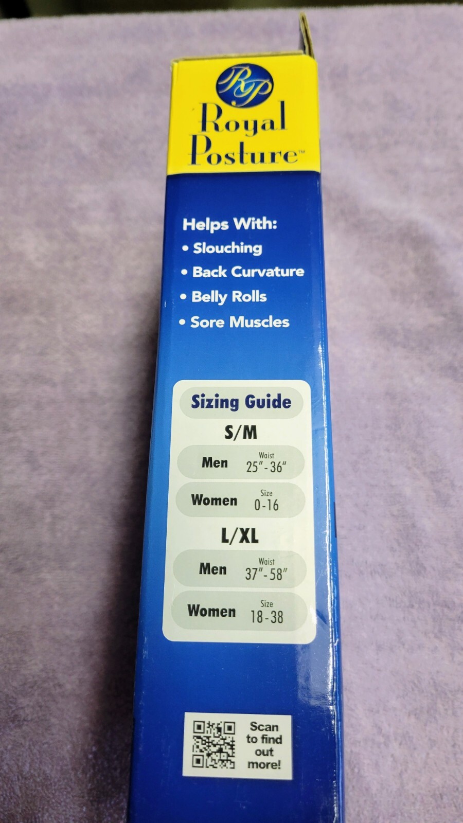 Royal Posture Corrector SM/Med Women/ Men Energizing Back and Spine Support NIB