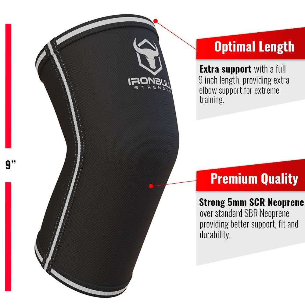 Elbow Sleeves 5mm (1 Pair) – High Performance Sleeve Medium, Black/Grey