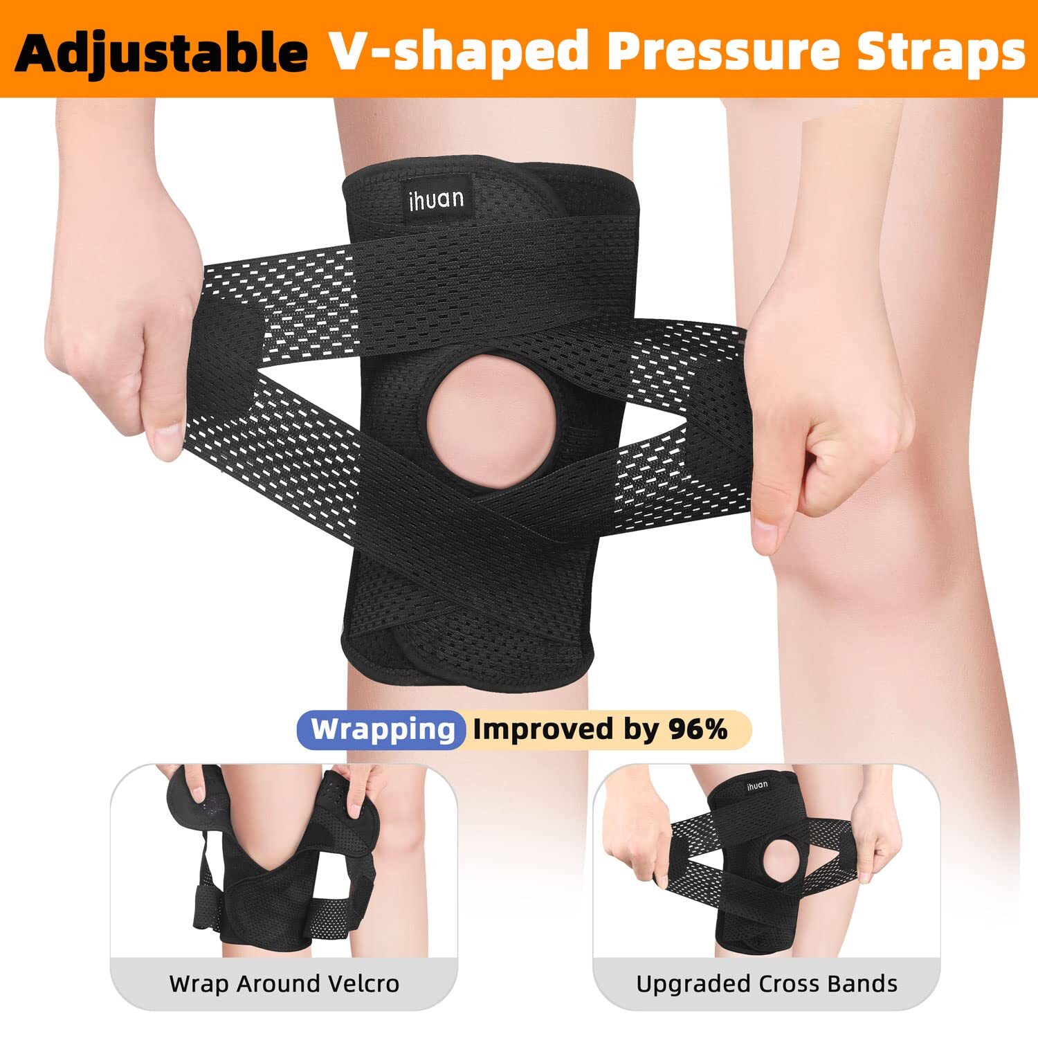 Knee Sleeve Compression Brace Support For Sport Bone Joint Pain Arthritis Relief