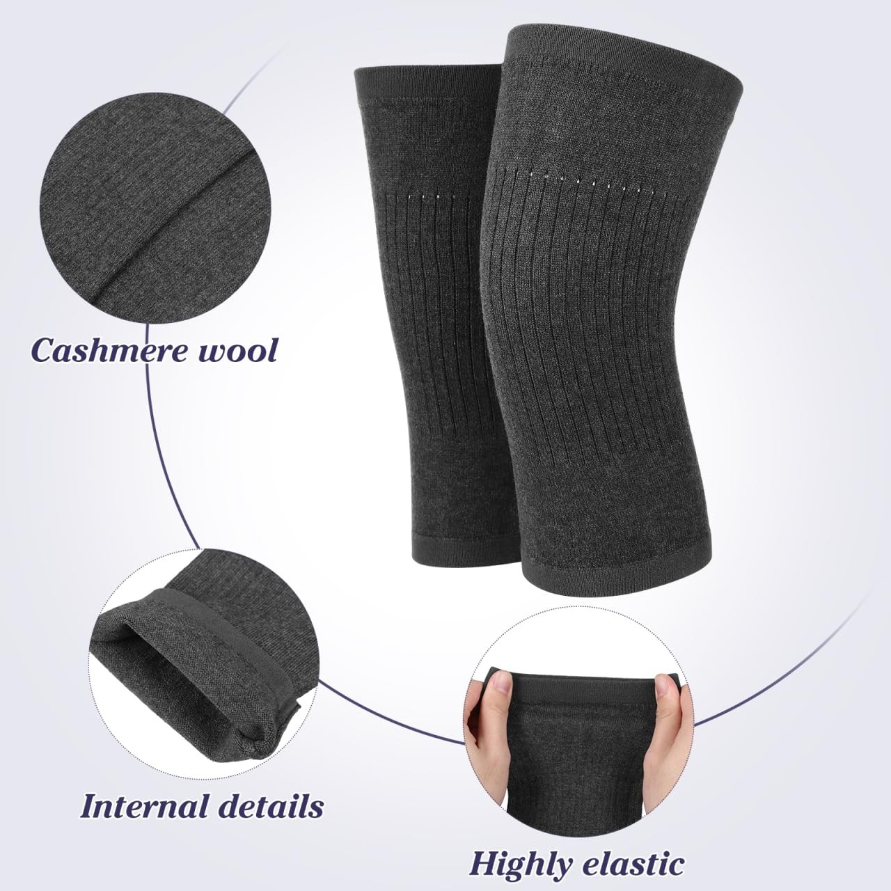 Wool Brace Pad Warm Cashmere Kneepad Thermal Leg Sleeve Non-slip Kneecap Knee…
