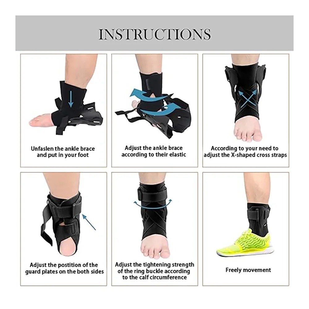 Adjustable Ankle Brace Protective Guards Splint Stabilizer Tendonitis Recovery