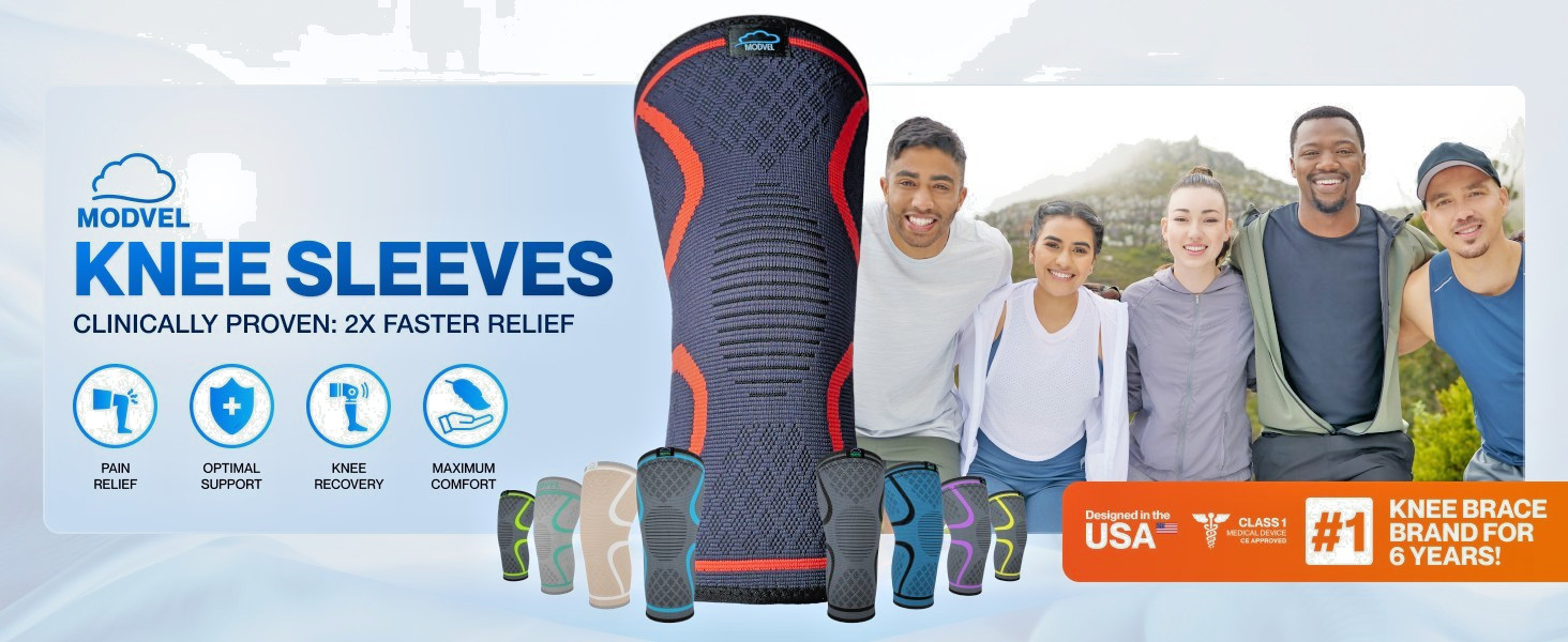 Modvel Compression Knee Brace (S) 2pack,Arthritis,ACL Pain Relief New/Ships Free