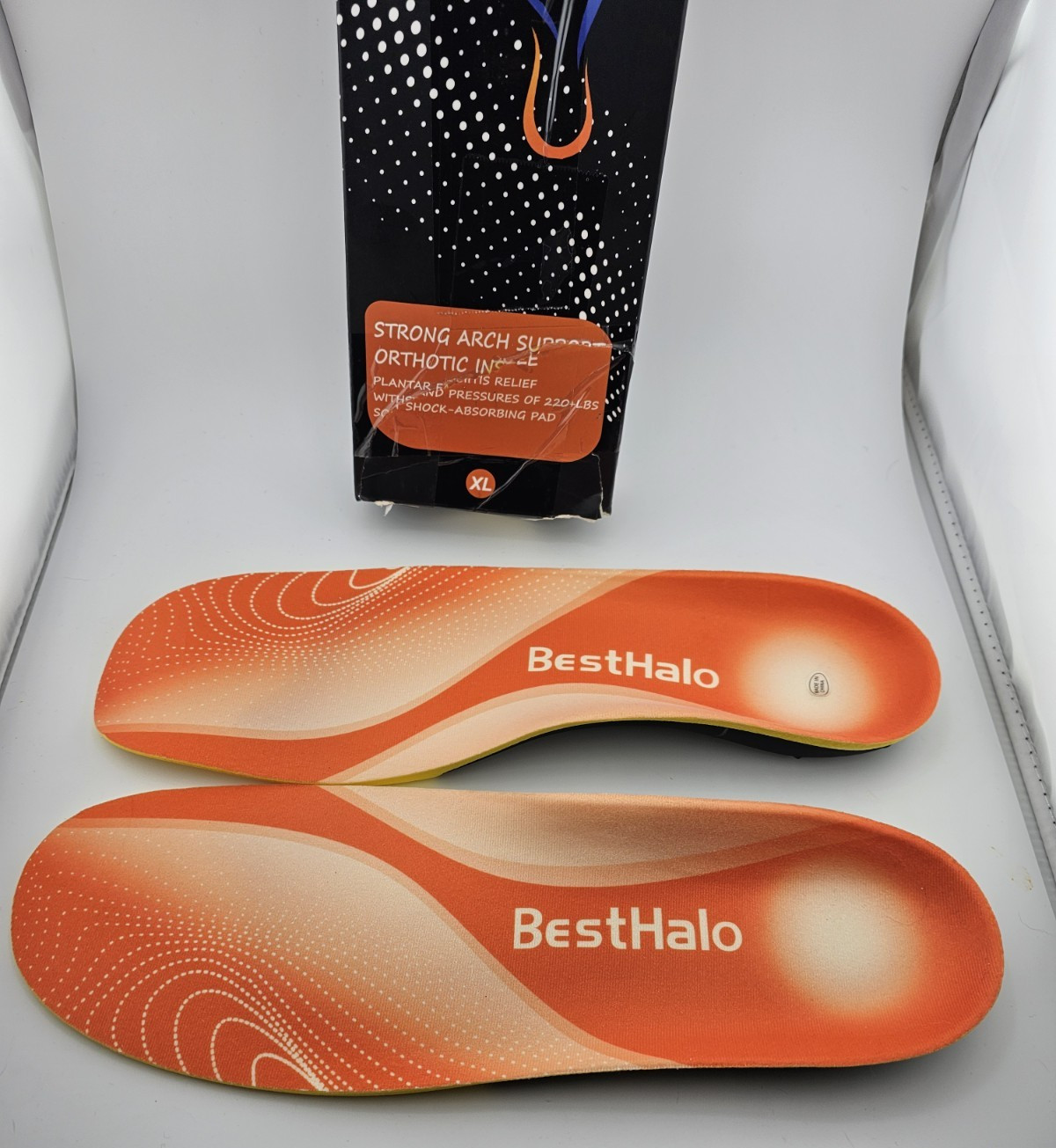 Plantar Fasciitis Insoles – High Arch Support Inserts, Gel Cushion XL OPEN BOX