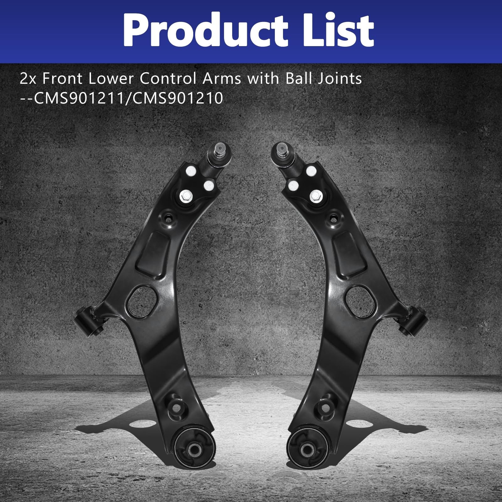 Control Arm, Replacement For Front Lower Control Arms with Ball Joint Suspens…