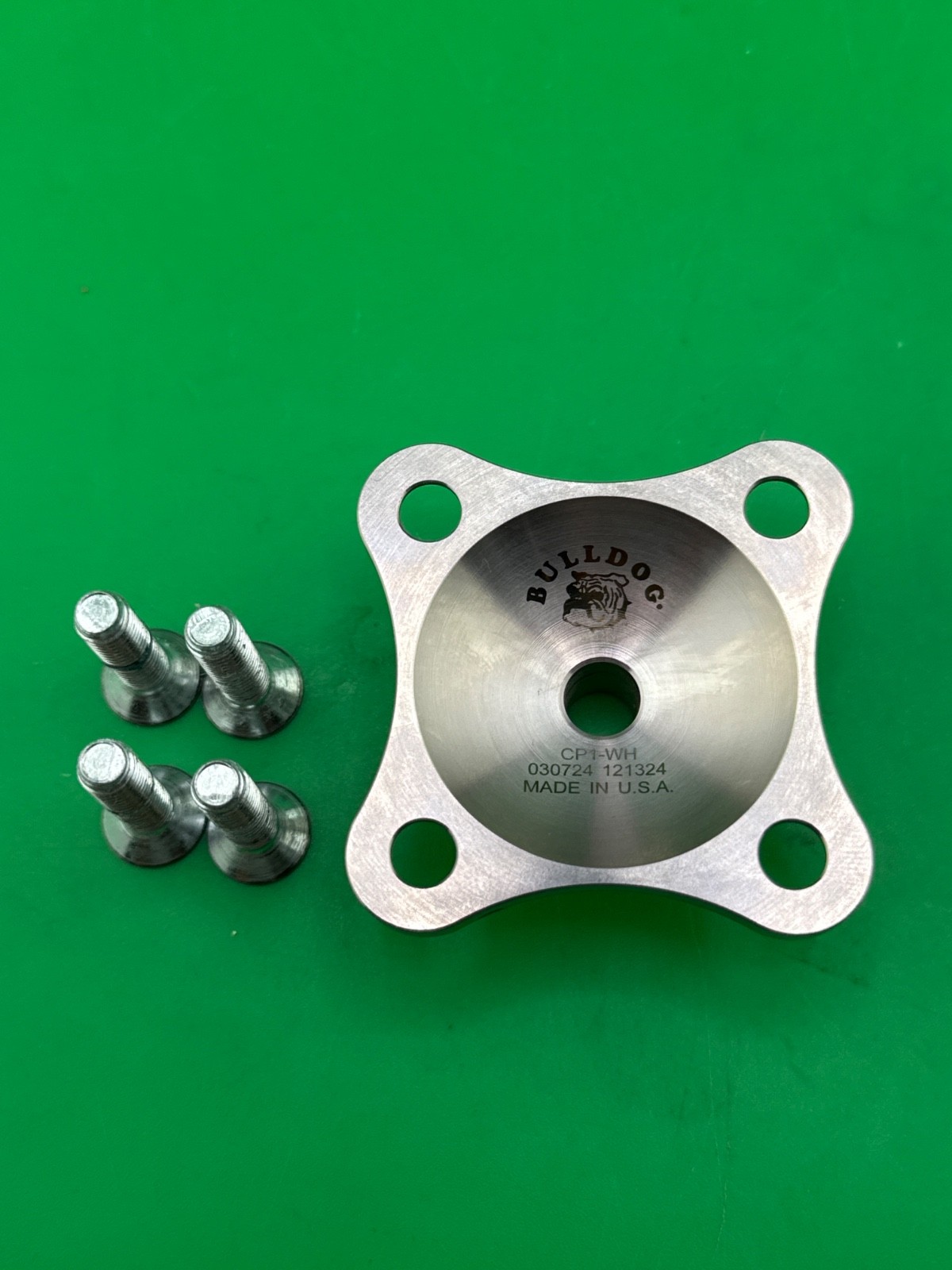 Bulldog prosthetic 4 hole plate. CP1-WH. Perfect condition