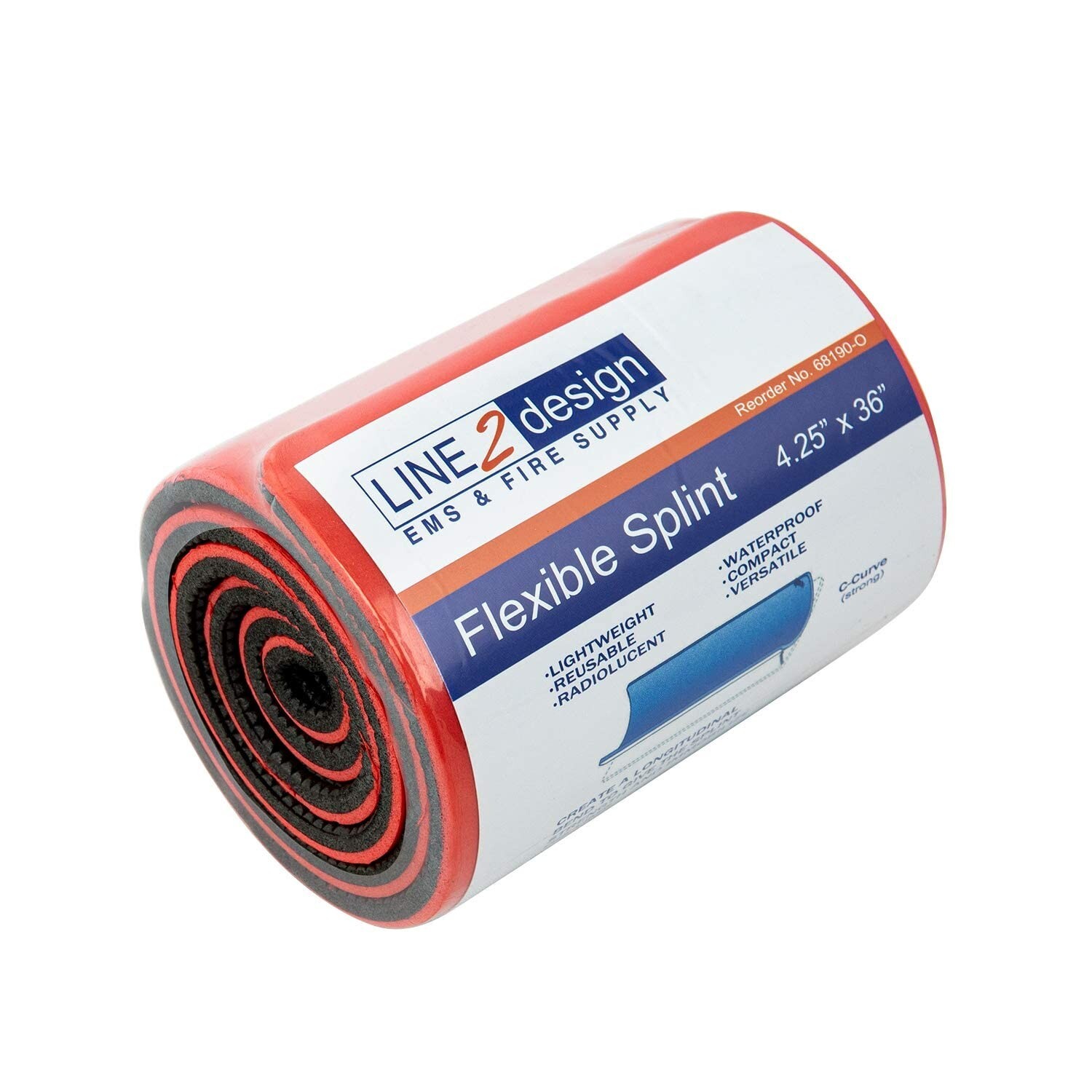 LINE2design Roll Splint – EMS EMT Lightweight Flexible Mold Splint 36″ – Orange