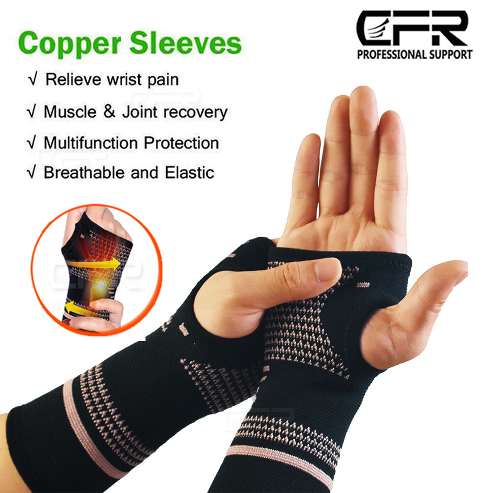 Copper Arthritis Compression Gloves Hand Wrist Support Joint Pain Relief Sports