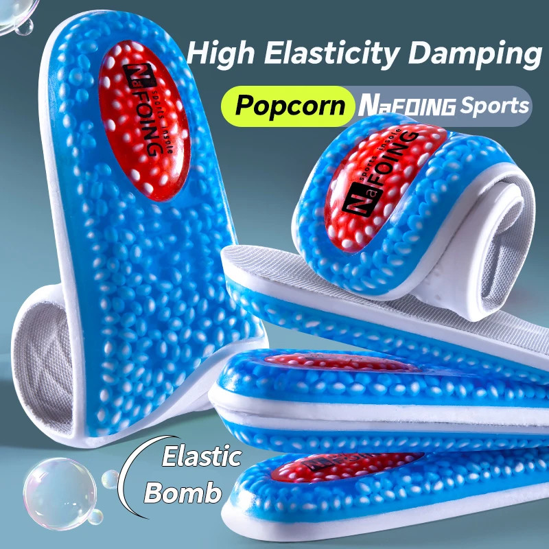 New Sport Insoles For Shoes High Elasticity Triple Shock Absorbing Sole Pad PU M