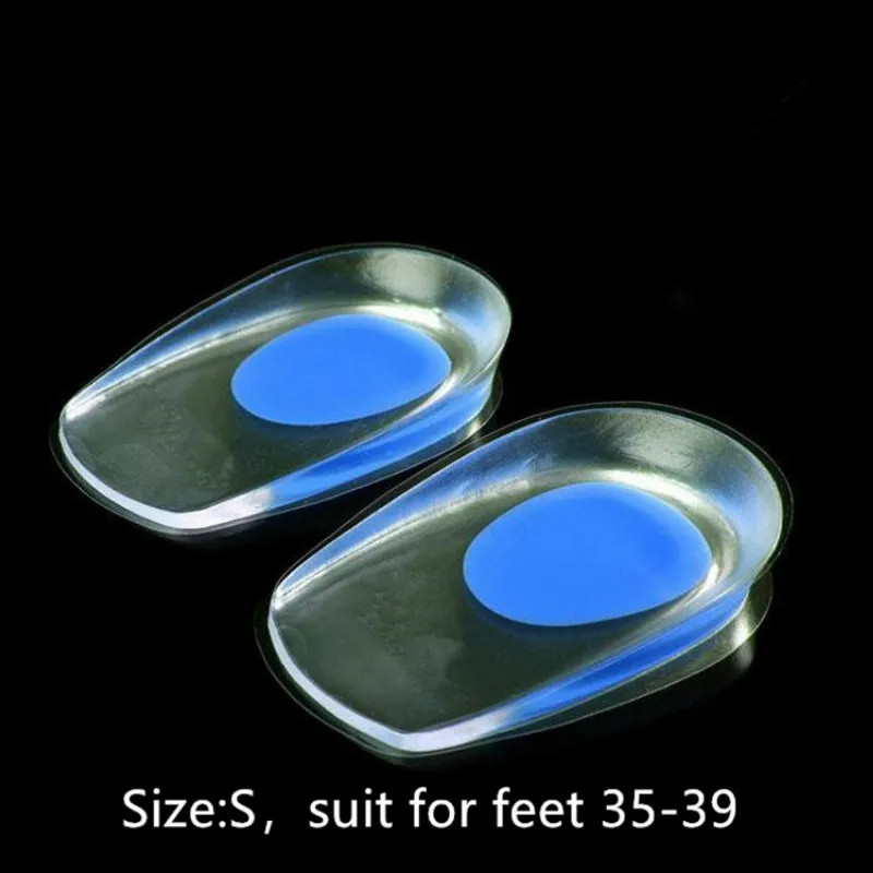 1 Pair Men Women Silicon Gel Heel Cushion Insoles Soles Relieve Foot Pain Protec