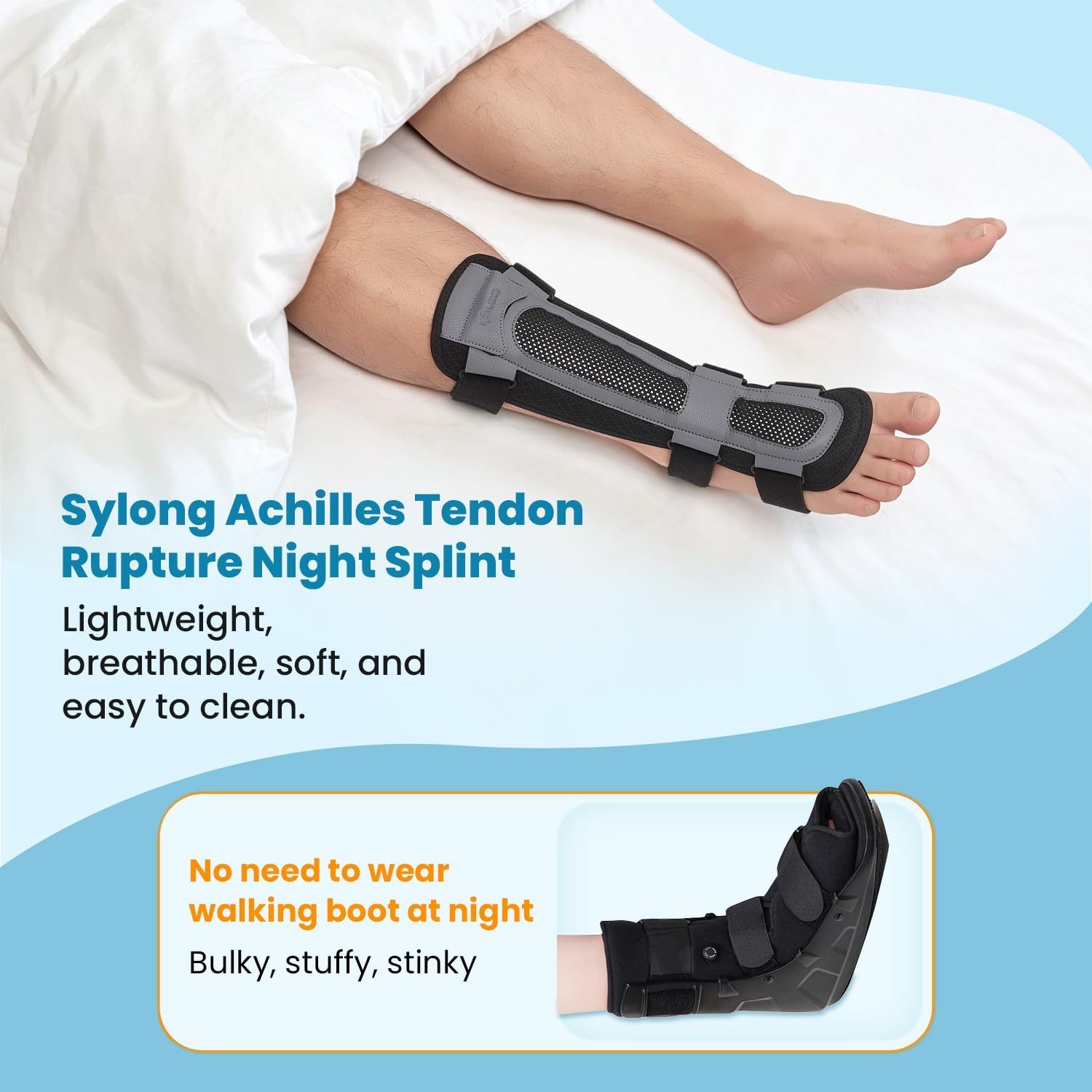 Sylong® Achilles Tendon Rupture Night Splint, right Foot, large – Brace – READ