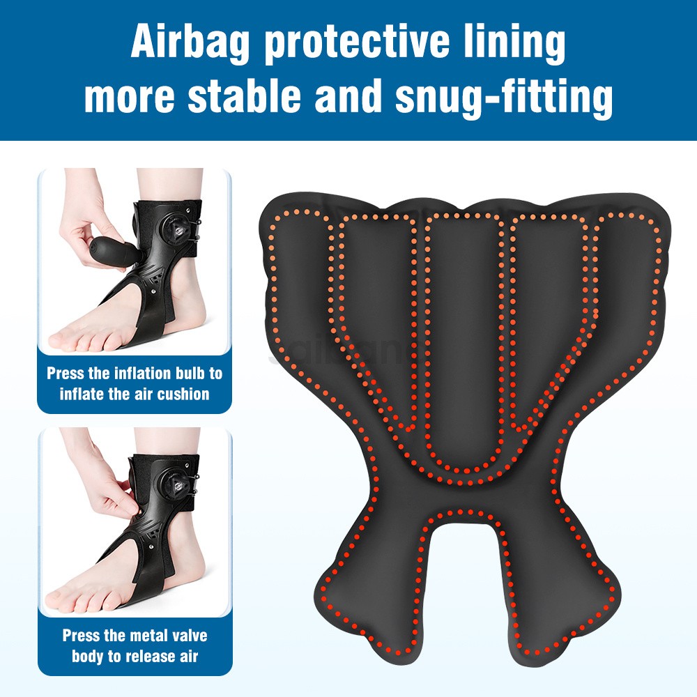 Adjustable AFO Foot Drop Brace with Dial Knob & Air Cushion Ankle Support