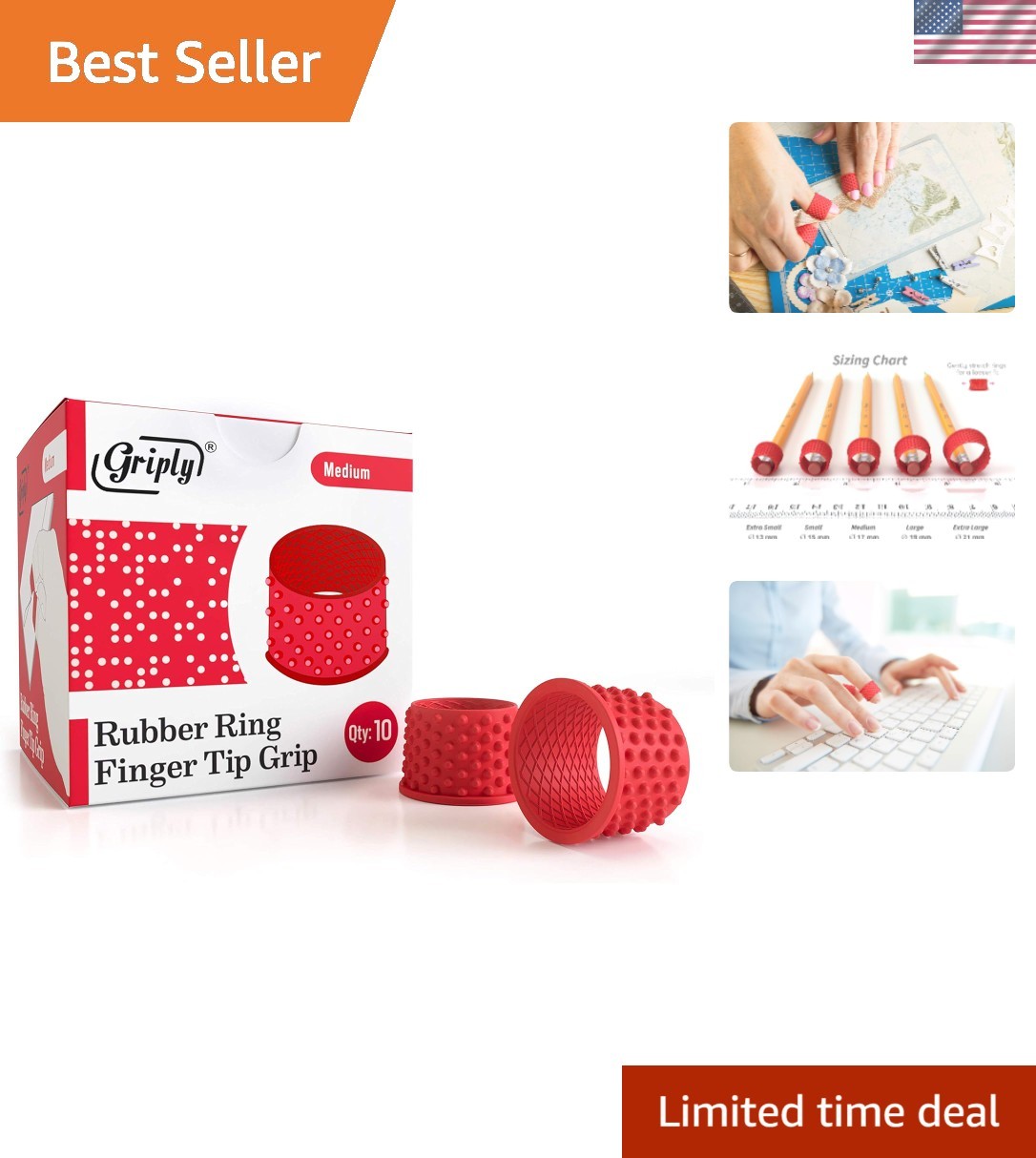 Secure Grip Medium Finger Tips: Reusable Latex-Free Protectors for Easy Handling