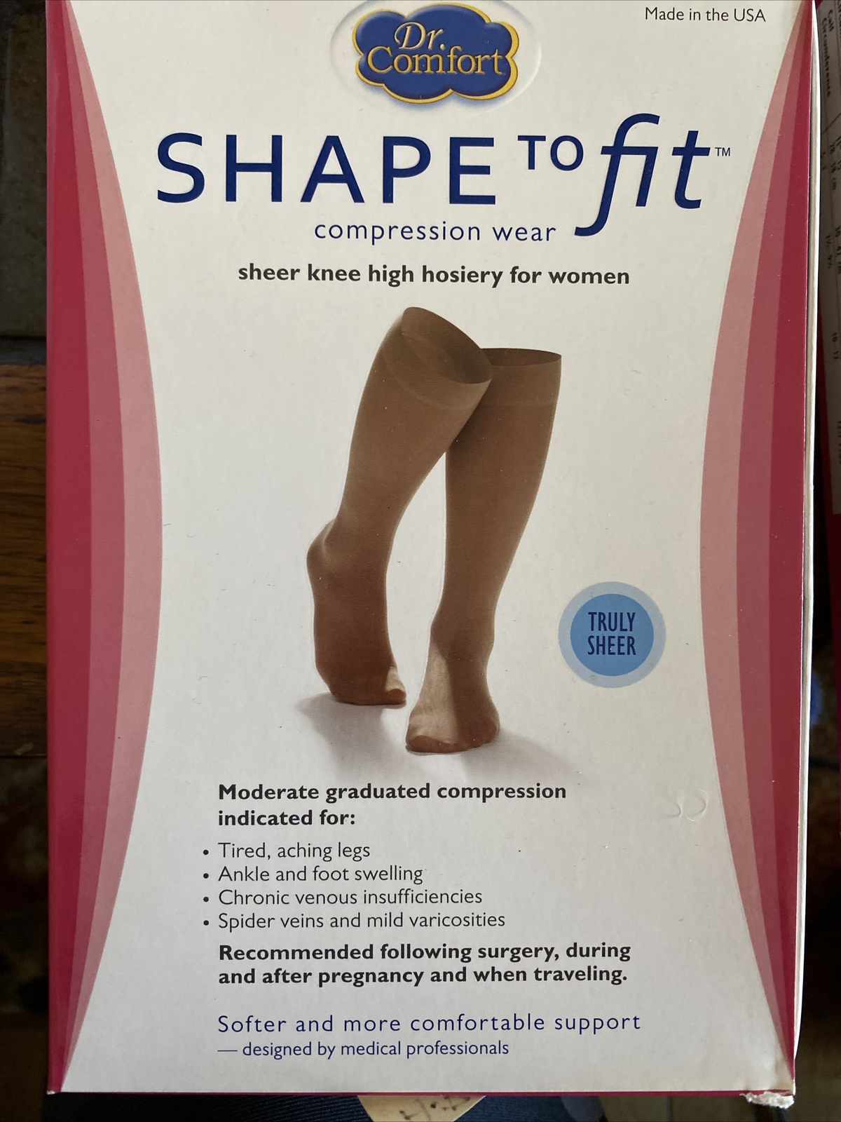 Dr. Comfort Shape To Fit Sheer Comfort Hosiery 15-20 Large/black 11890