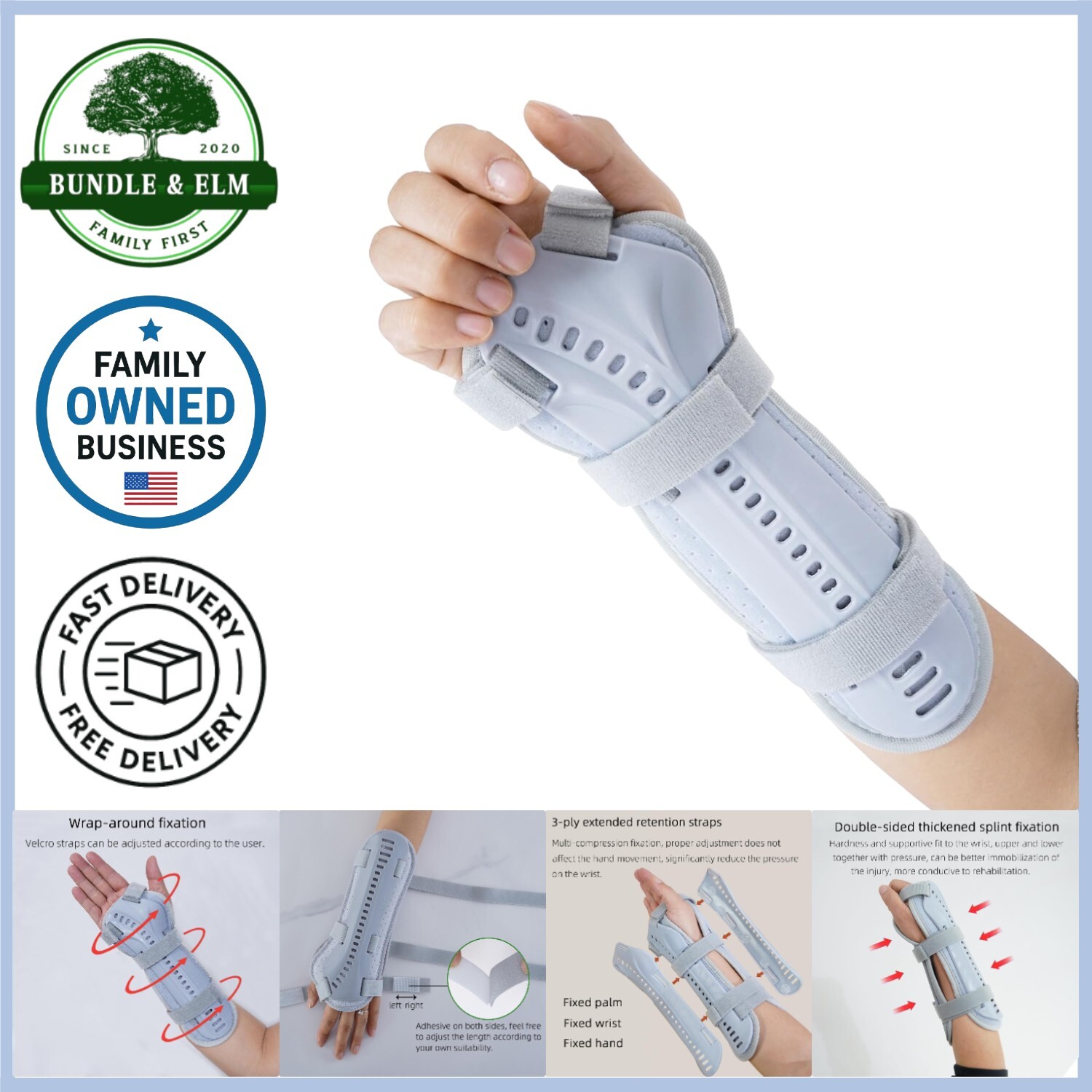Wrist Brace Support Splint Fracture Sprain Pain Swelling Arthritis Tendonitis