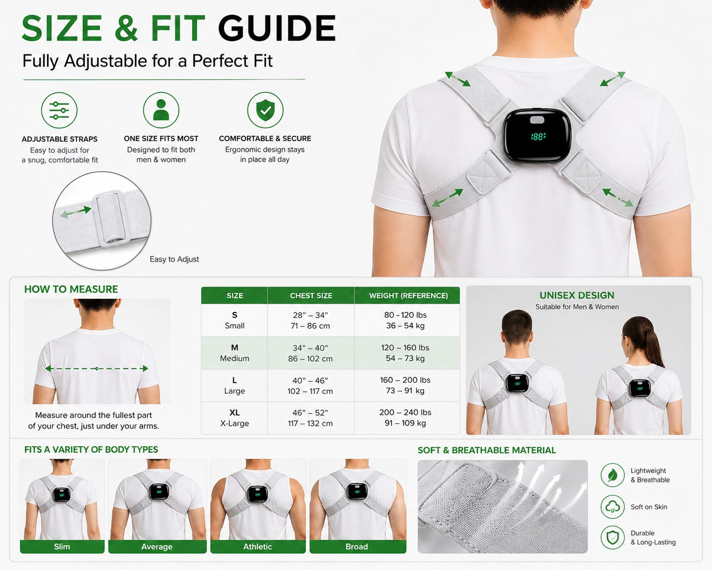 Adjustable Neck Brace Posture Corrector Cervical Support Pain Relief Office Home
