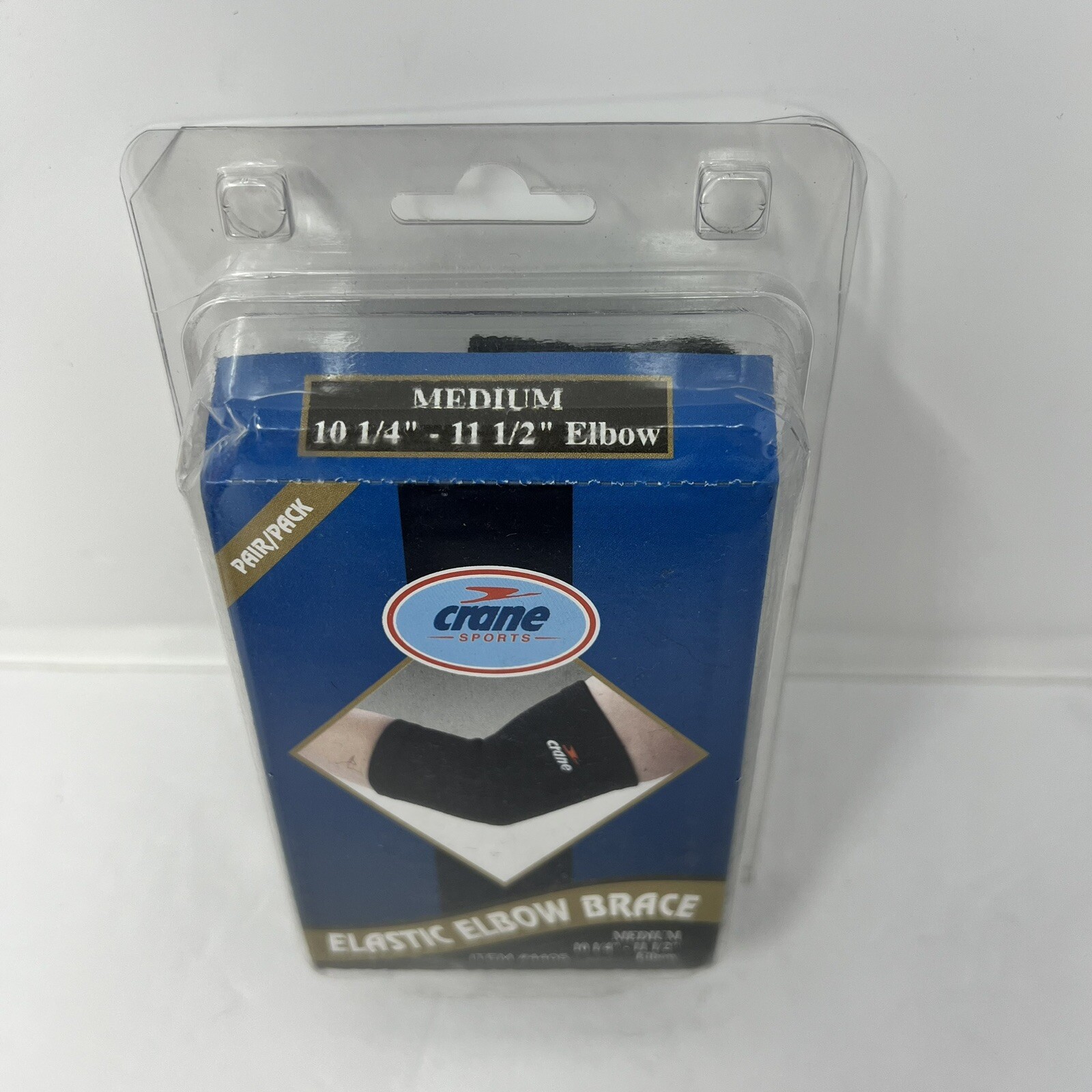 Crane Sports Elastic Elbow Support Brace Black Medium 10 1/4 – 11 1/2 Brand New