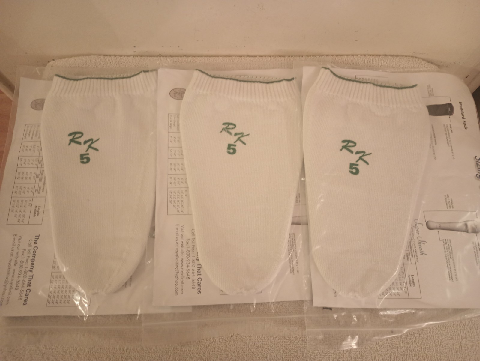 The Royal Flush Cool Max Prosthetic Sock Distal ORF5-1/2-10 Lot of 3 Med NEW