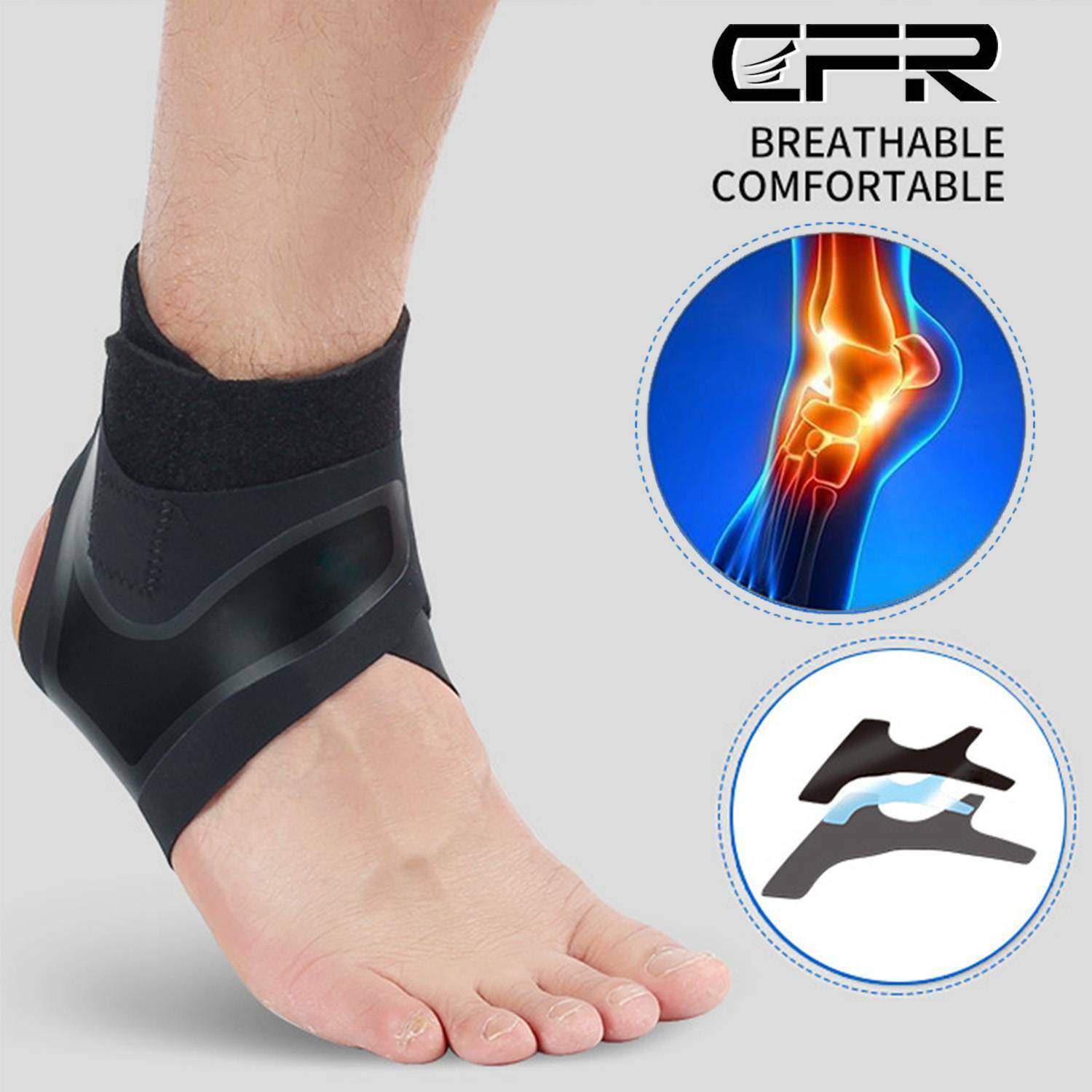 ANKLE BRACE SUPPORT COMPRESSION SLEEVES PLANTAR FASCIITIS PAIN RELIEF FOOT WRAPS