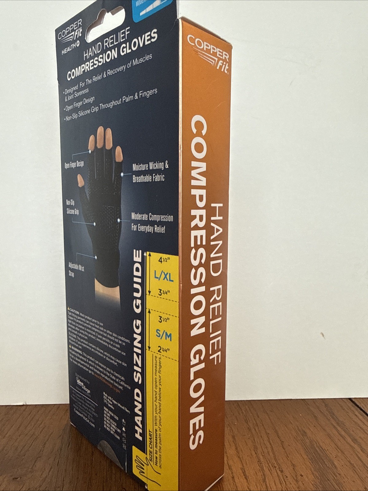 Copper Fit Hand Relief Compression Gloves S/M Arthritis Pain Relief Black New