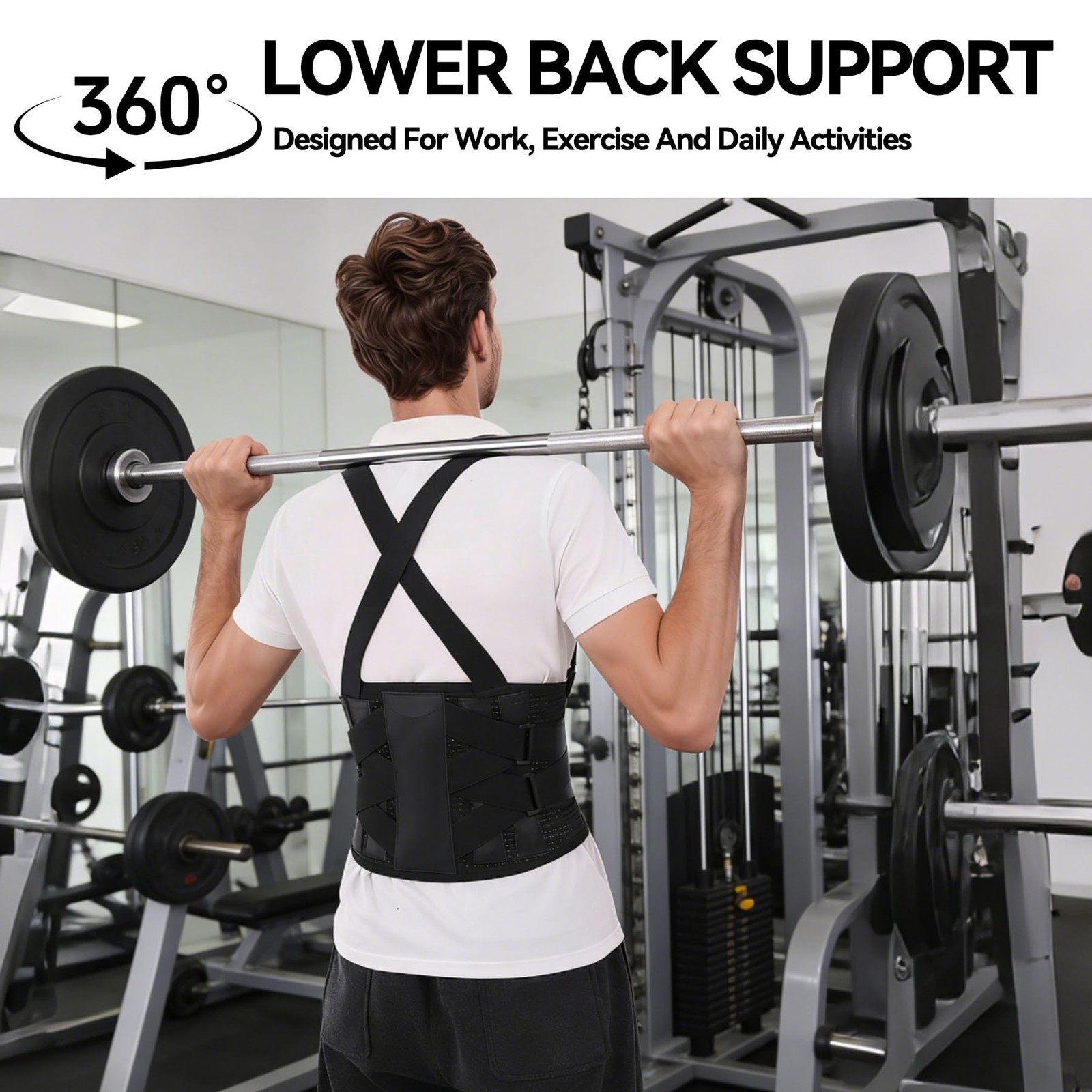 Work Back Brace Lower Back Belt Posture Corrector for and Men Upper Pain Work…