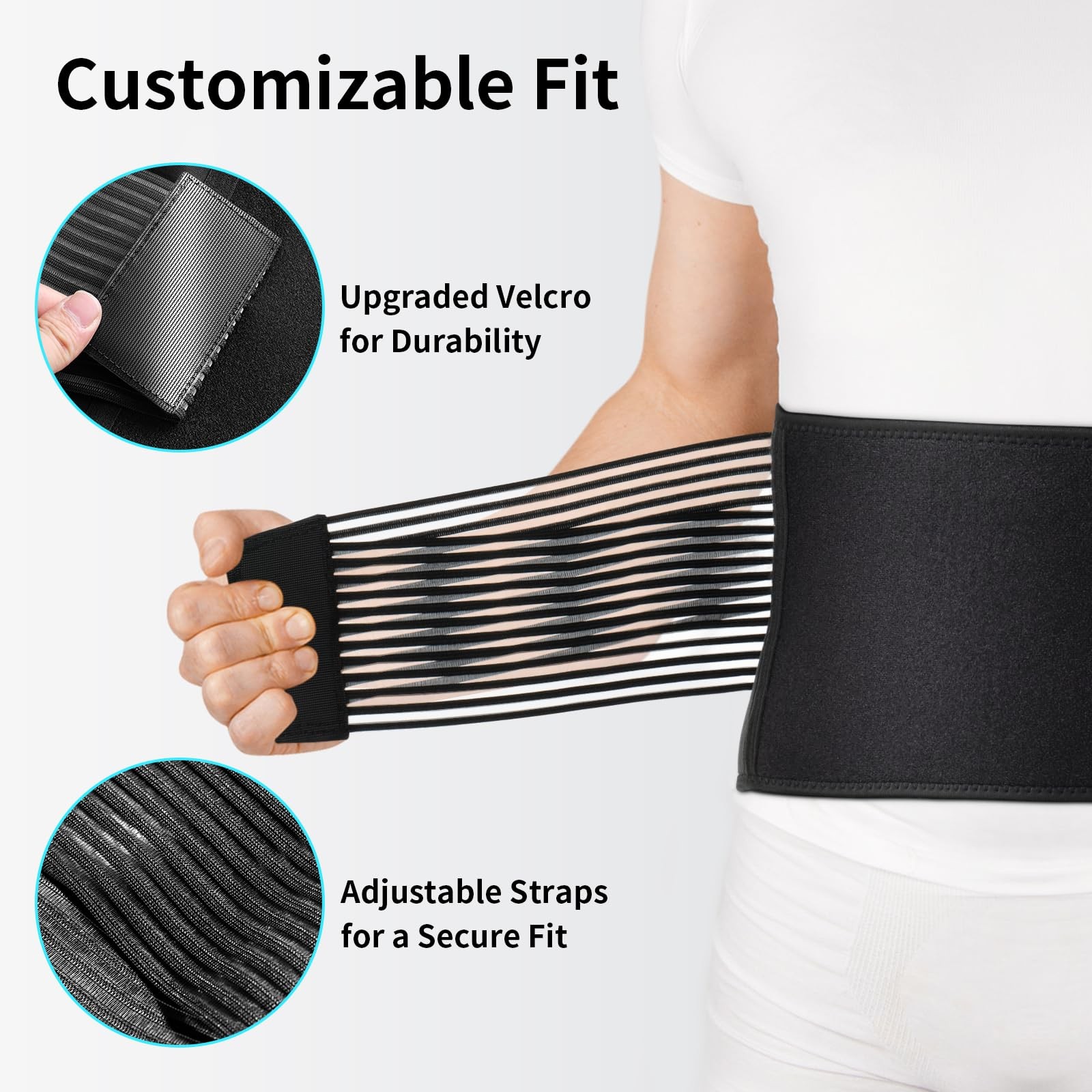 ® Back Brace Lower Back Pain Relief – Back Brace for Women and Men Under Clot…