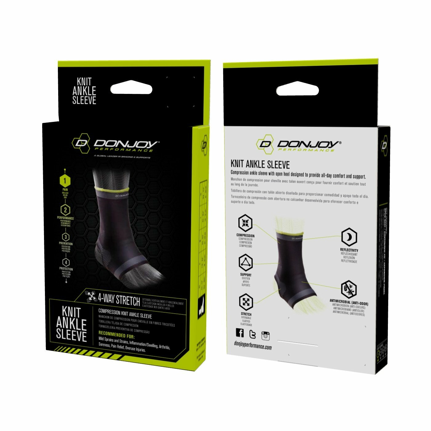 DonJoy Performance Knit Ankle Sleeve – Lightweight and Low-Profile Compressio…
