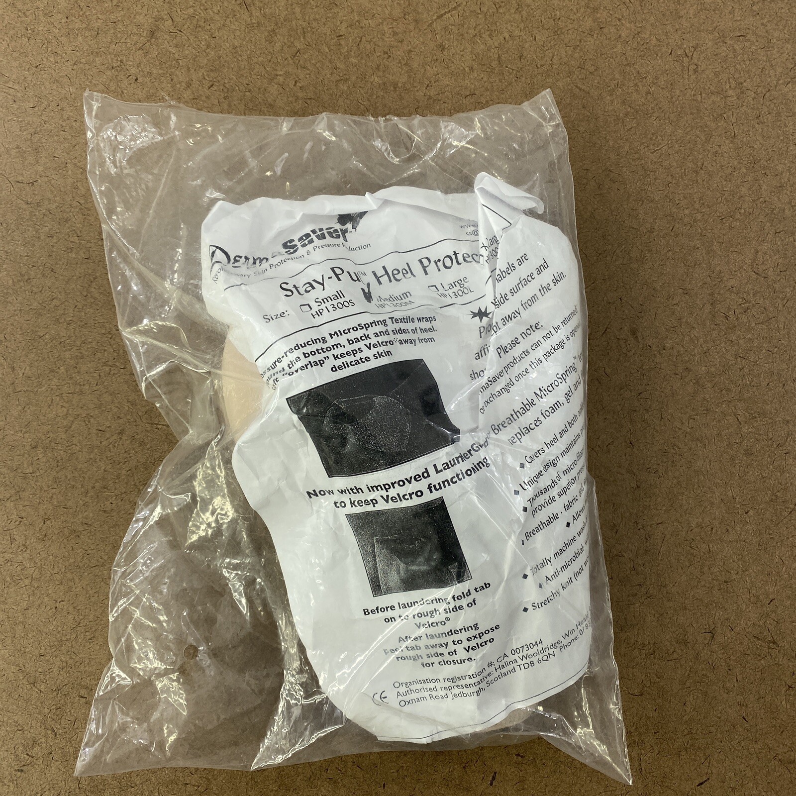 DermaSaver Size Medium (12″-14.5″) Beige Stay-Put Heel Protector – HP1300 NWT