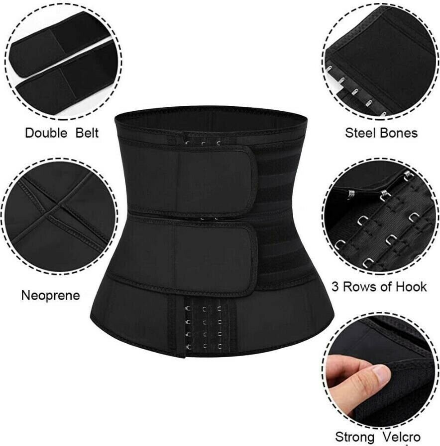 Women Trimmer Belt Waist Trainer Sweat Shaper Stomach Fat Burner Weight Loss