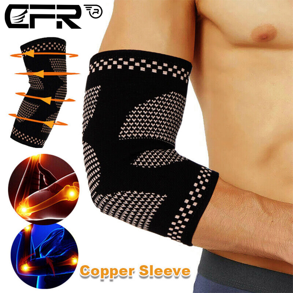 Copper Elbow Braces for Compression Sleeve Support Tendonitis Pain Tennis Golfer