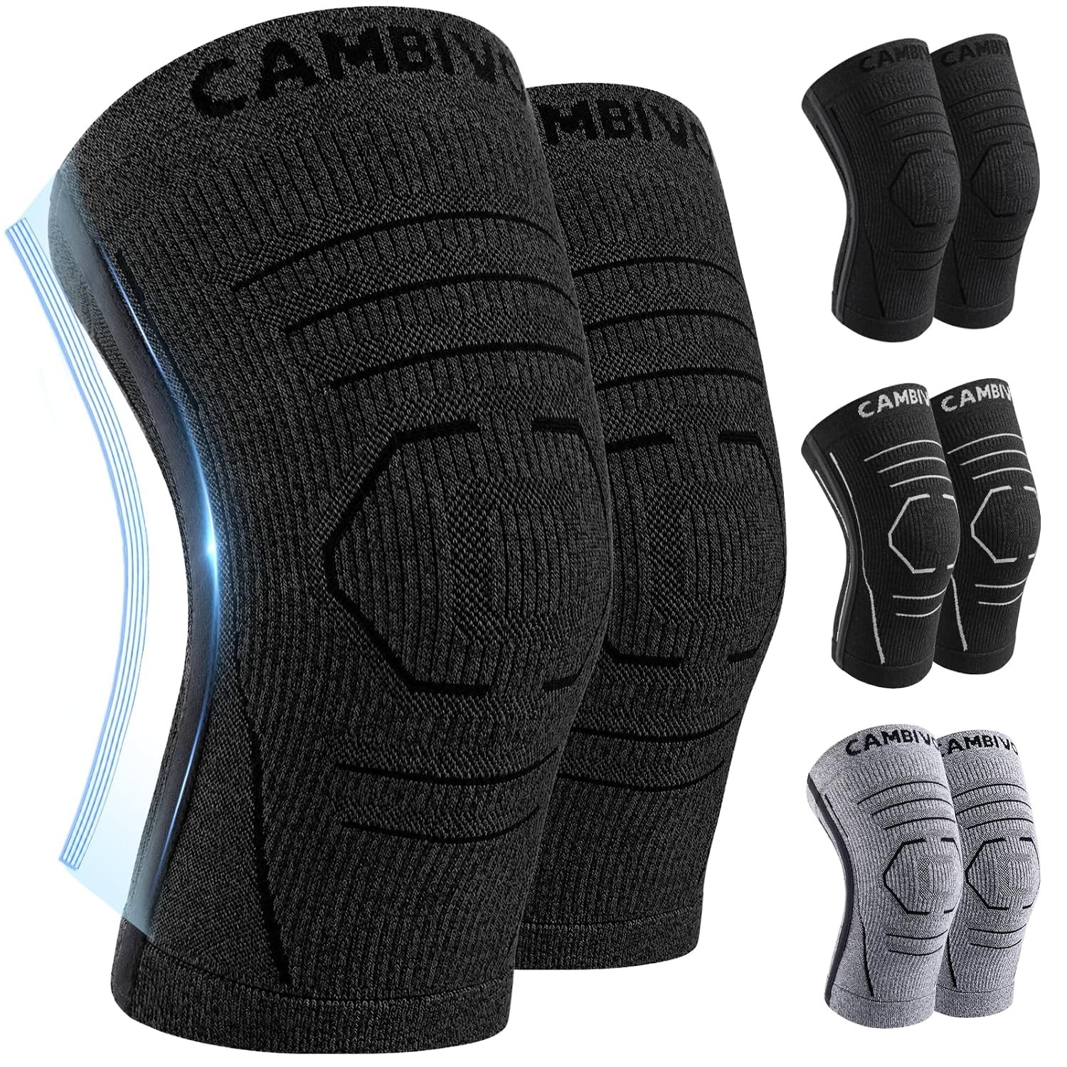 Lightweight Knee Sleeves for Arthritis, Meniscus – 2 Pack