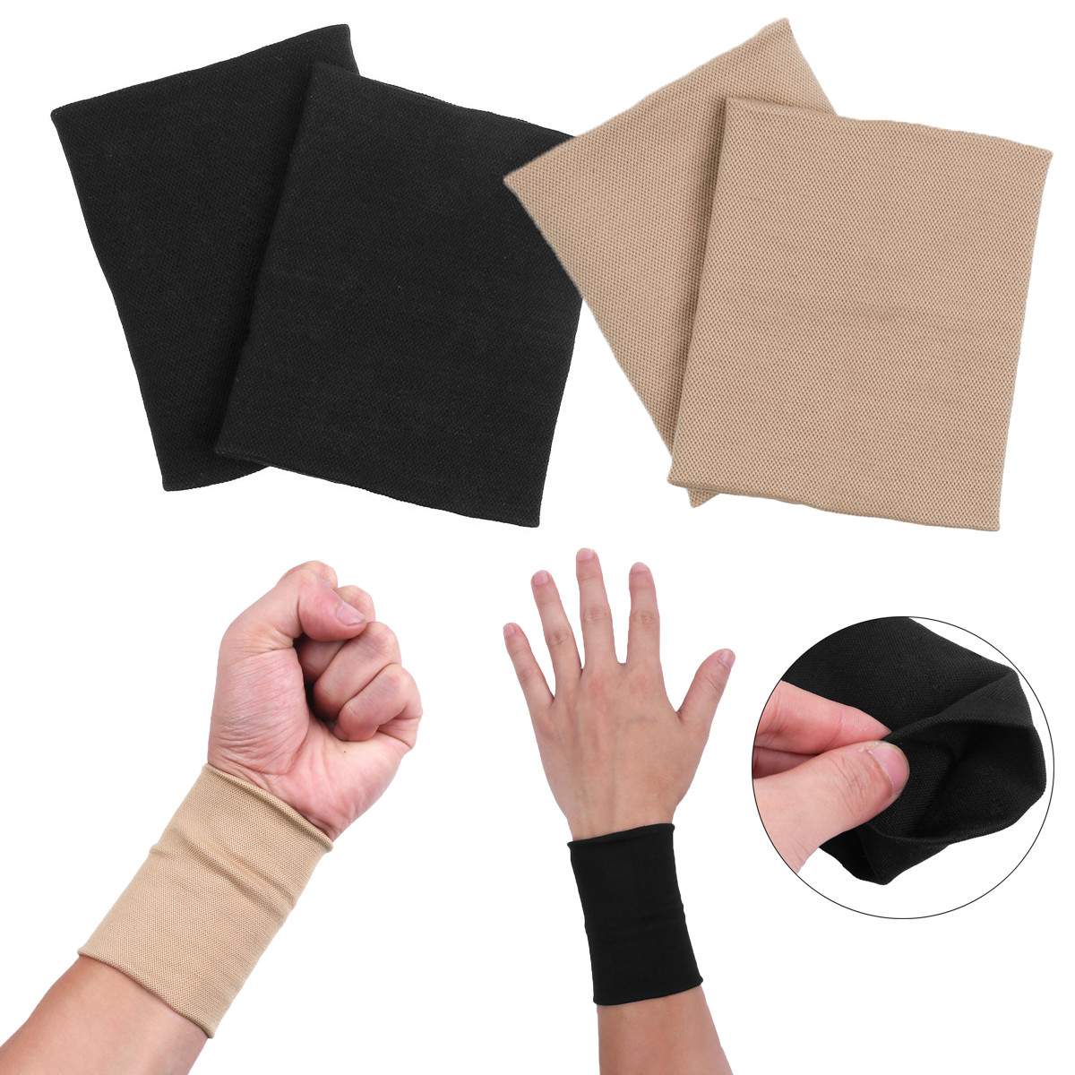 2x Compression Wrist Protact Sleeves Tattoo Cover Up Brace Band Arthritis Sports