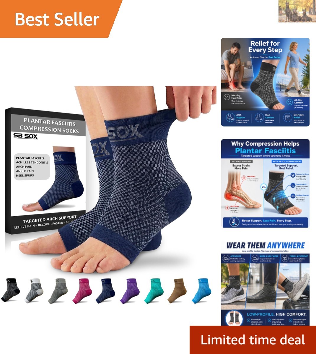 Women’s Plantar Fasciitis Compression Socks – Arch Support for All-Day Comfort