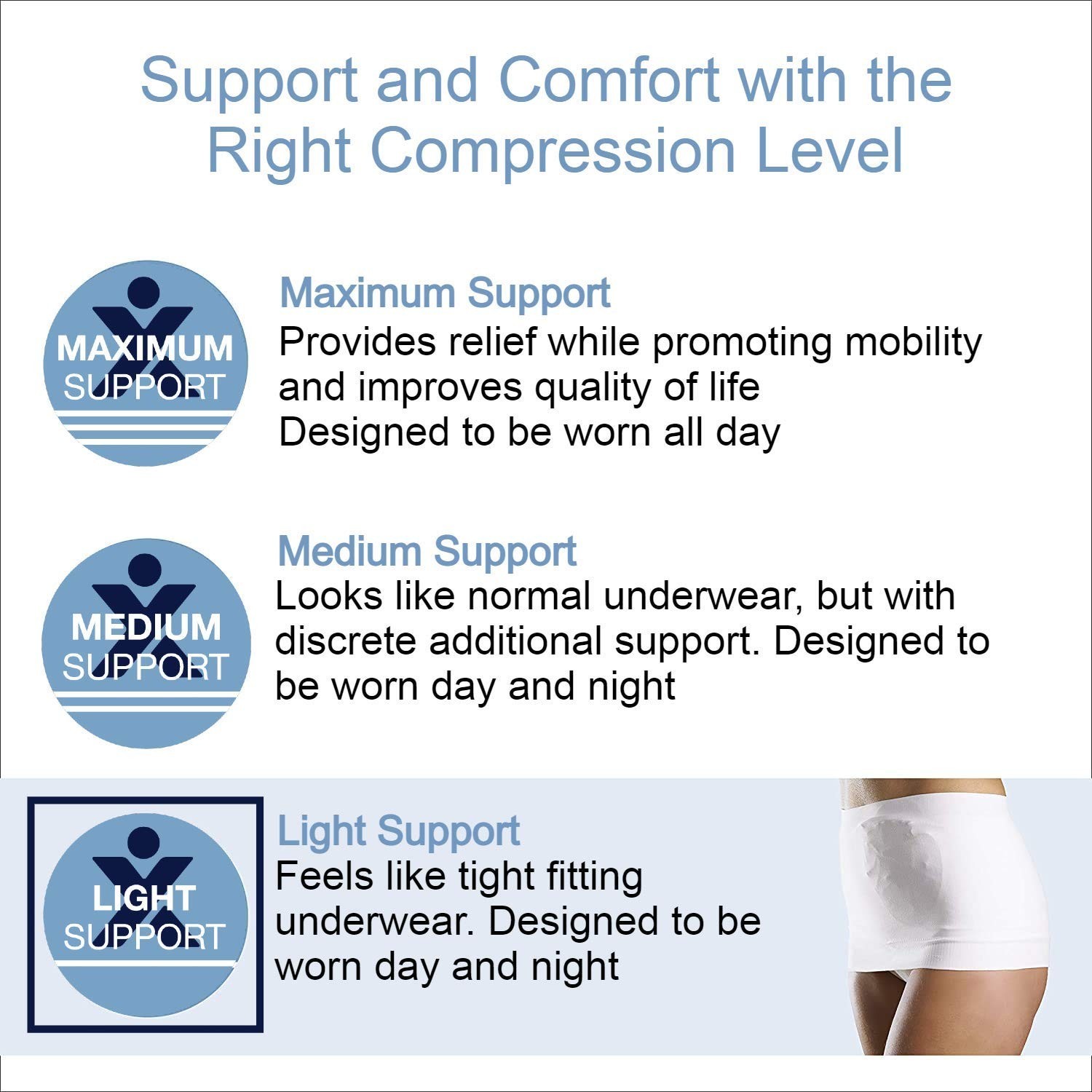 Comfortable Beige Ostomy/Hernia Support Garment – M/L Size for Active Adults