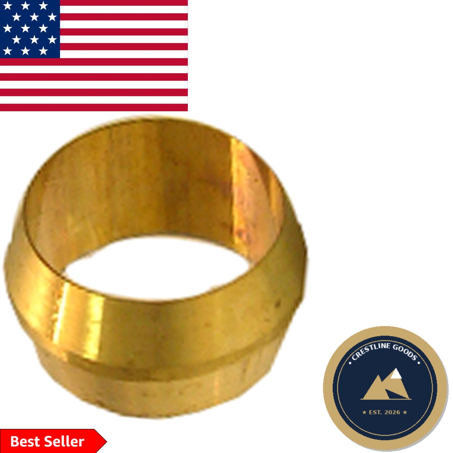 Lead-Free Brass Compression Sleeves 2-Pack, 5/16-Inch for Secure Connections