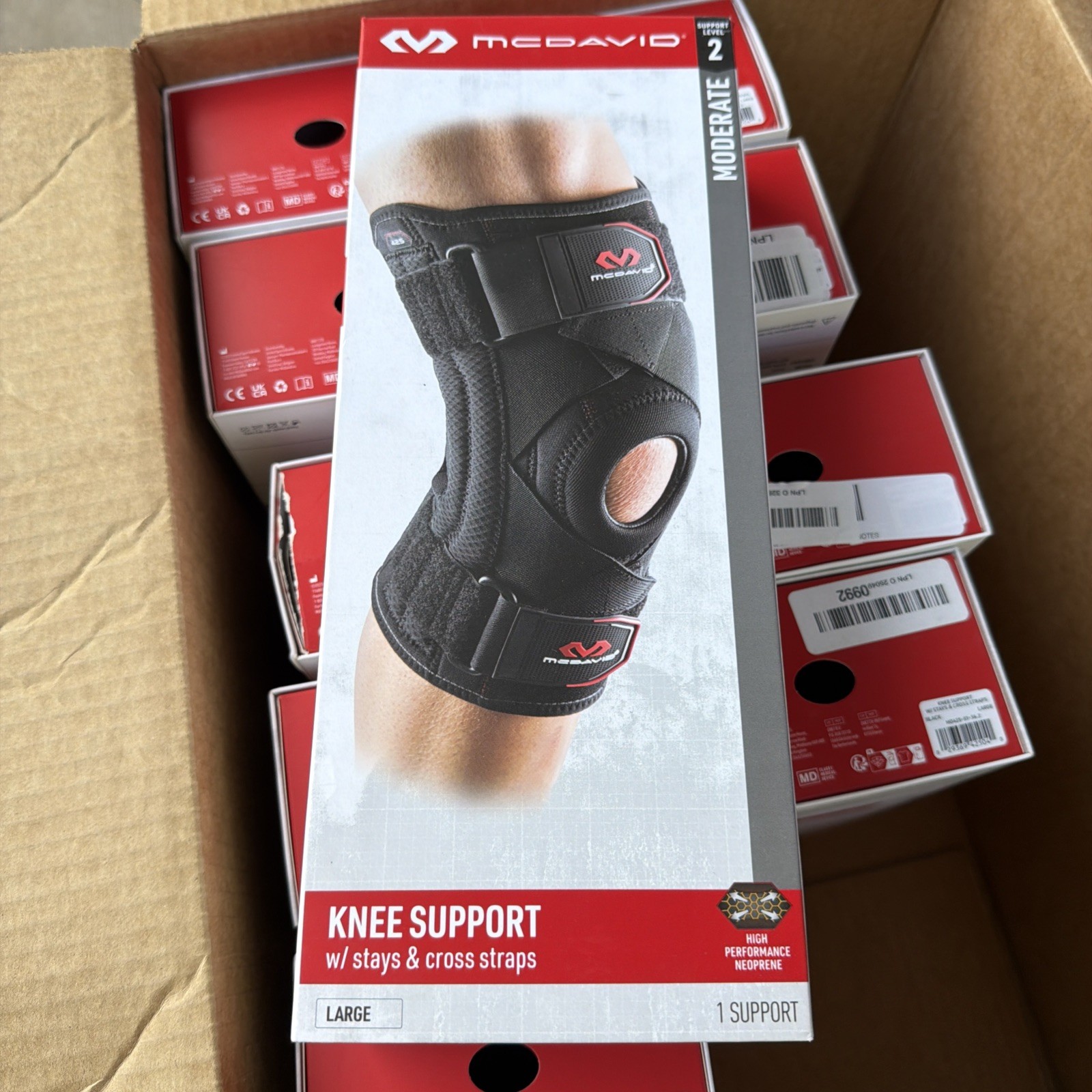 Mcdavid Level 2 Knee support w/ stays & cross straps size large 15-17.5
