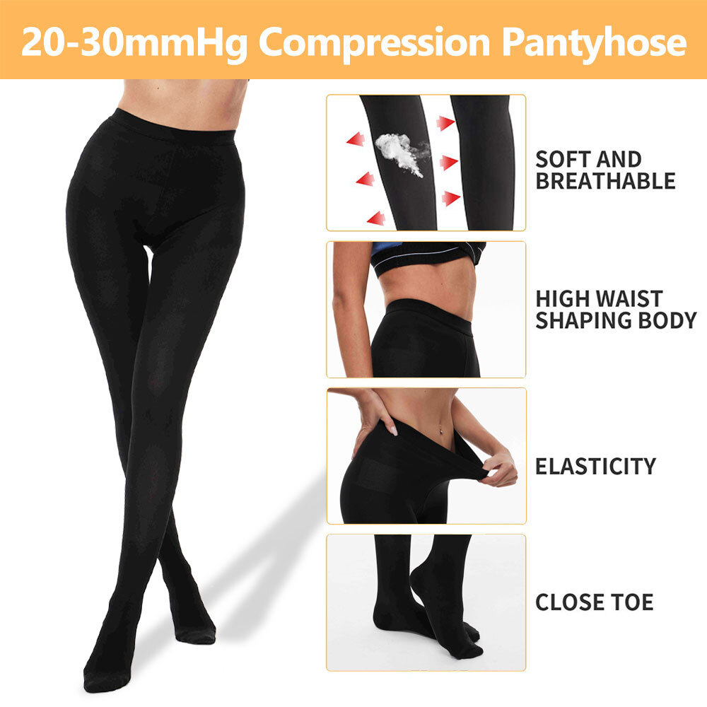 FDA Approved Sheer Compression Stockings Pantyhose Moderate Support 20-30 mmHg
