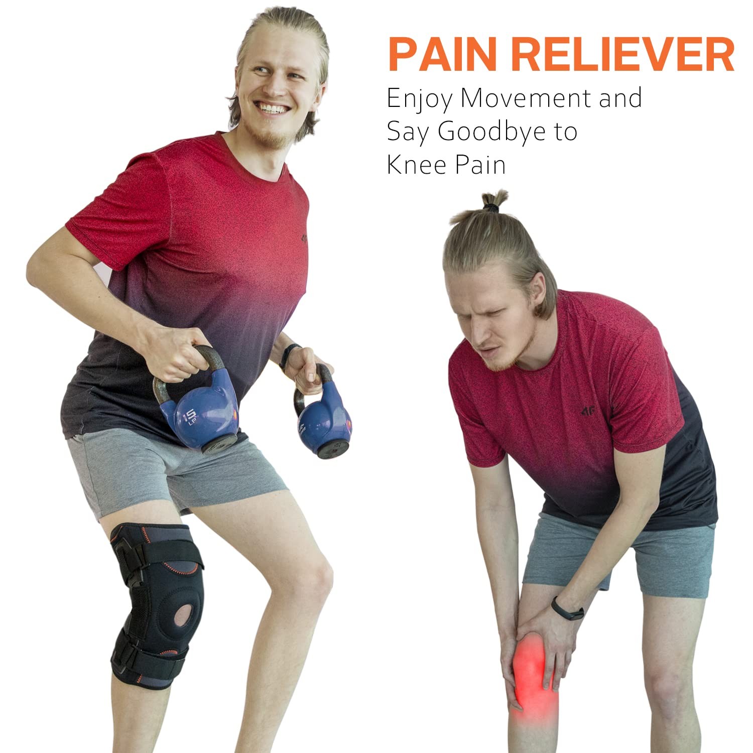 Hinged Knee Brace Pain Meniscus Tear Support Side Stabilizers Running XLarge
