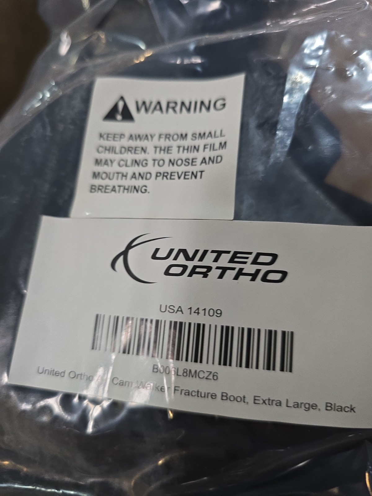 United Ortho Air Cam Walker Fracture Boot, Extra Large (XL), Black