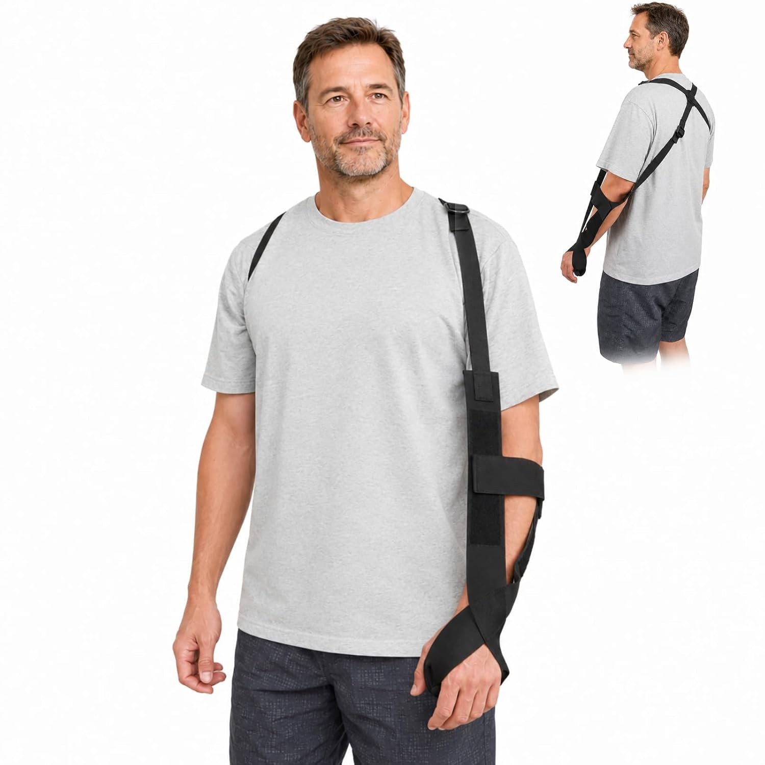 51623 Arm Sling, Adjustable shoulder Strap with 4-Lab Lock, Breathable fabric