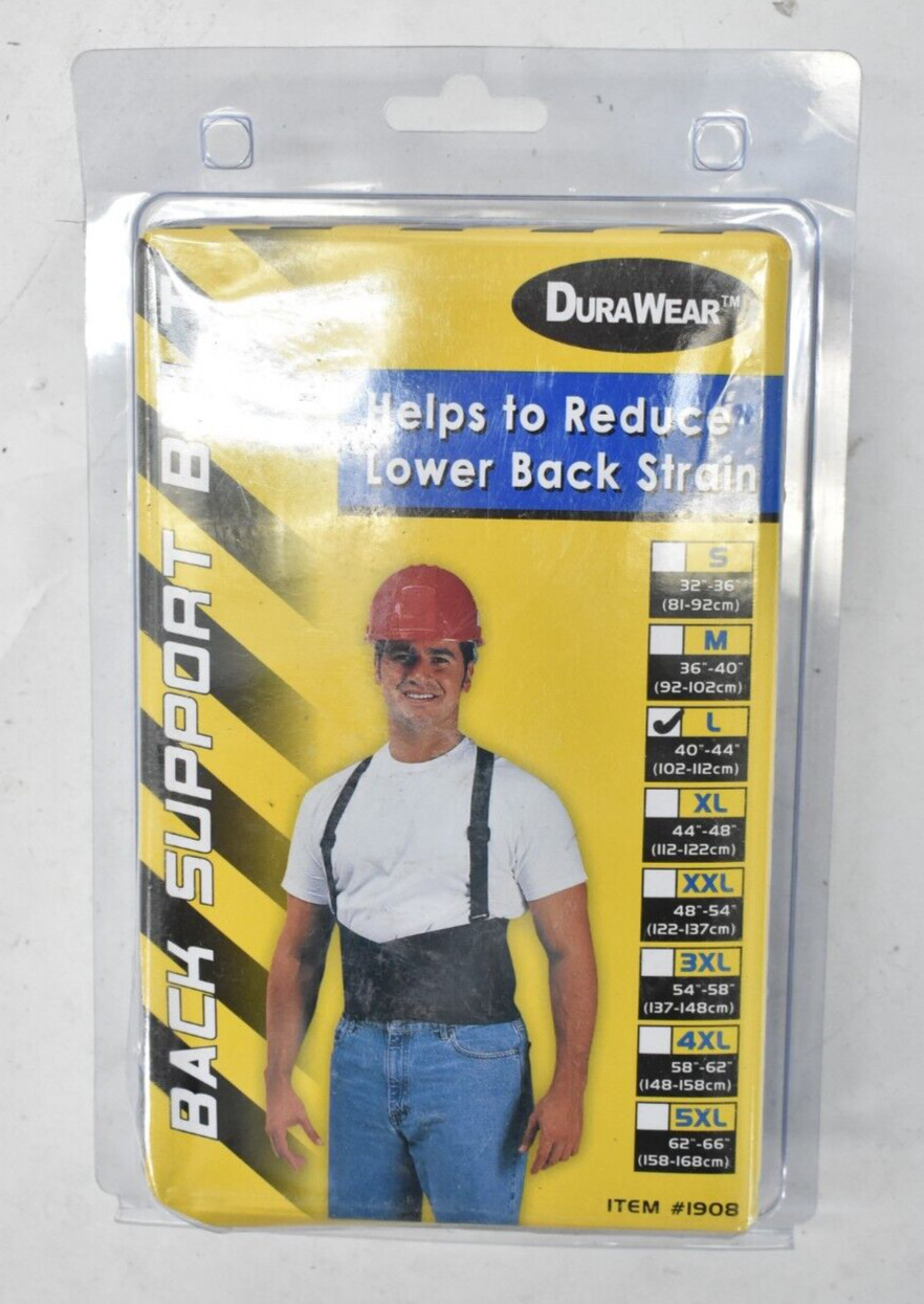 DuraWear Back Support Belt Large Size 40″ To 44″ 1908 Black Harness Accessory