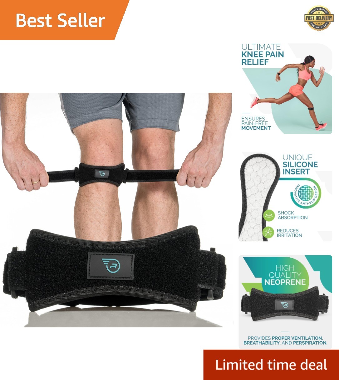 Sports Patella Strap Knee Brace Support for Arthritis, ACL, Running, Basketba…