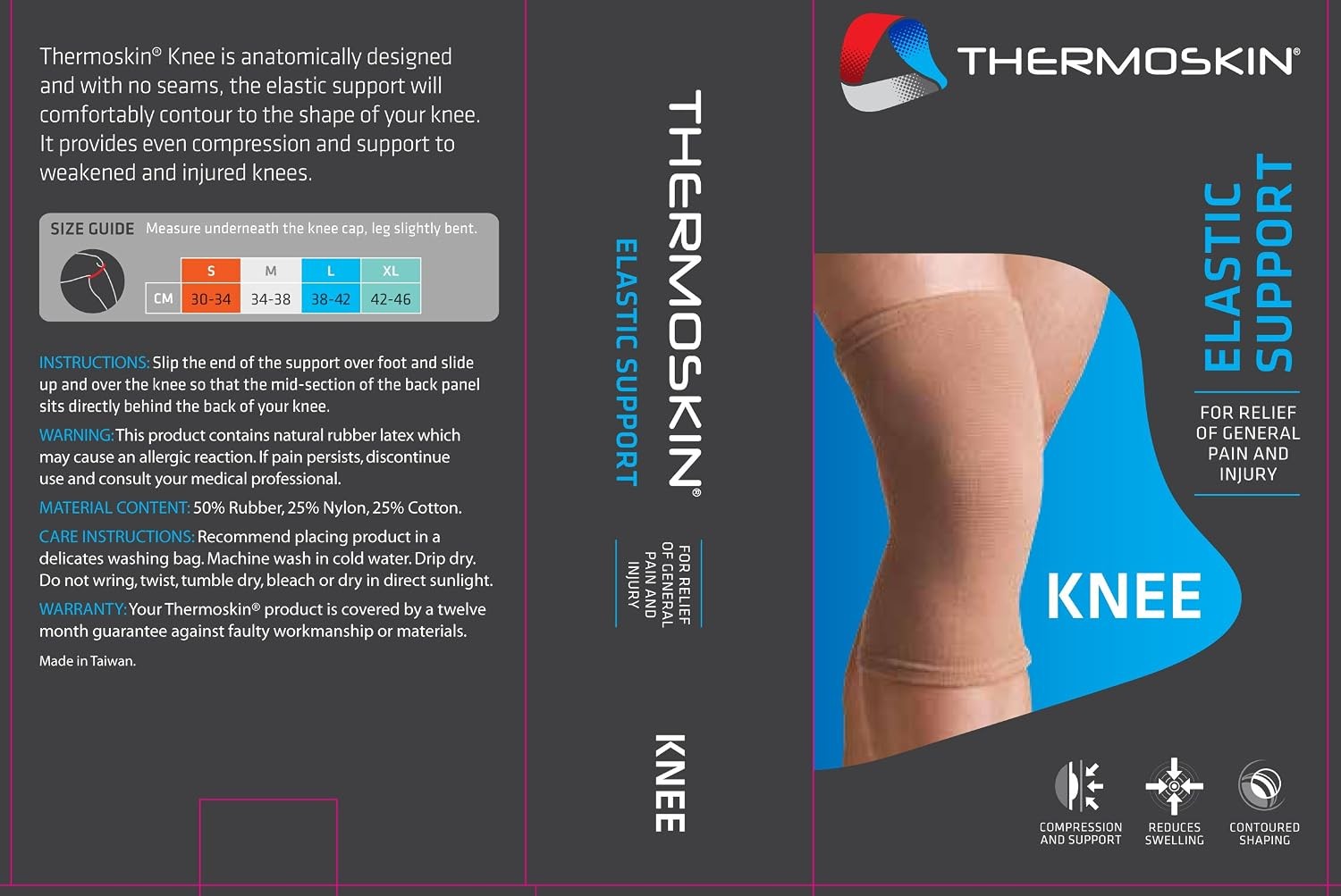 Thermoskin Elastic Knee support, Beige, Small