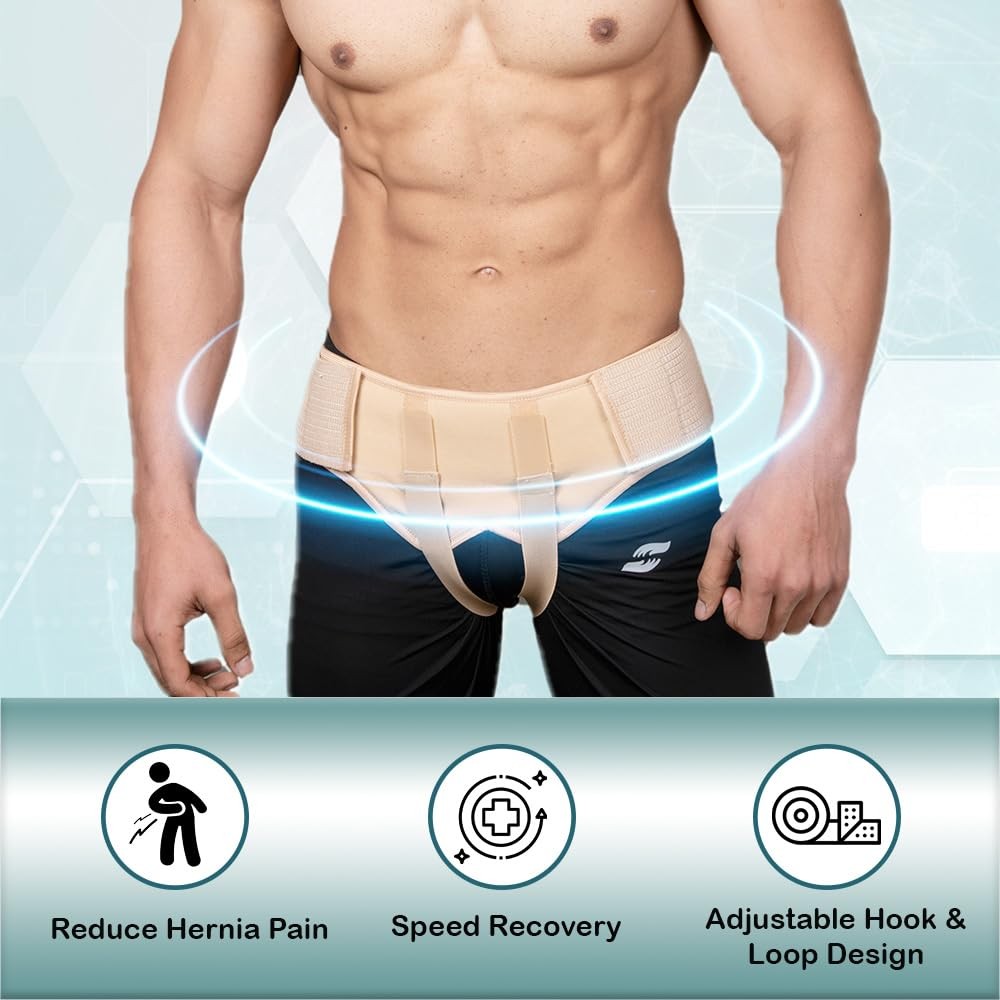 Hernia Support for Men, Double Inguinal, 2 Removable Compression Pads – Pain